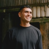 Sammy Virji wearing a black tshirt